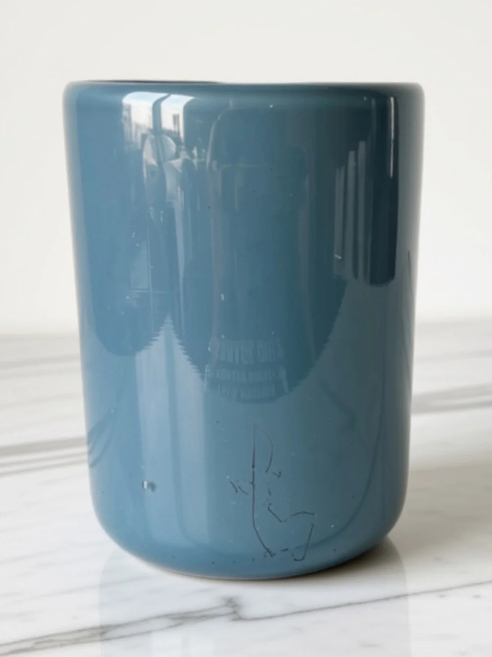 Chambray Blue Modern Glass Candle Holder
